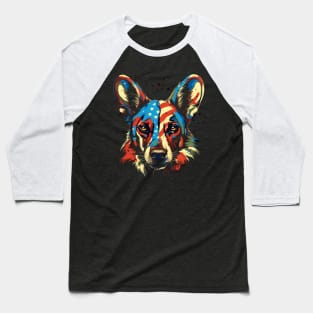 Patriotic African Wild Dog Baseball T-Shirt